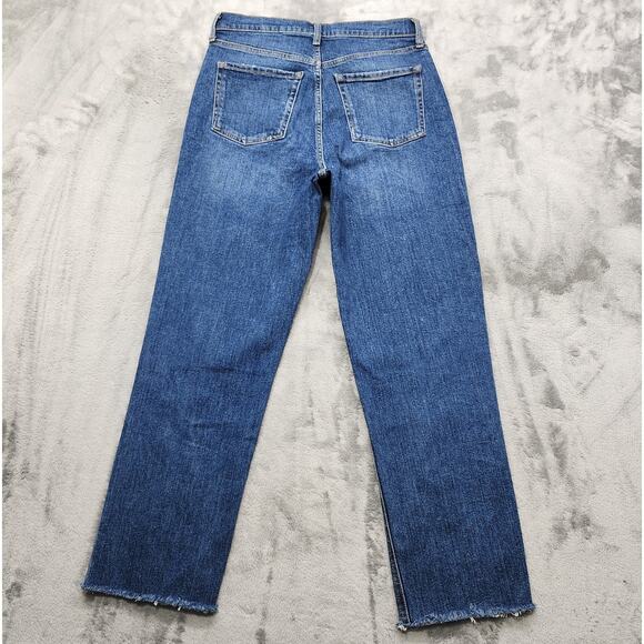 Old Navy Jeans Womens 6 TALL Blue Destroyed Extra High Rise Sky High Straight‎ - Picture 3 of 16